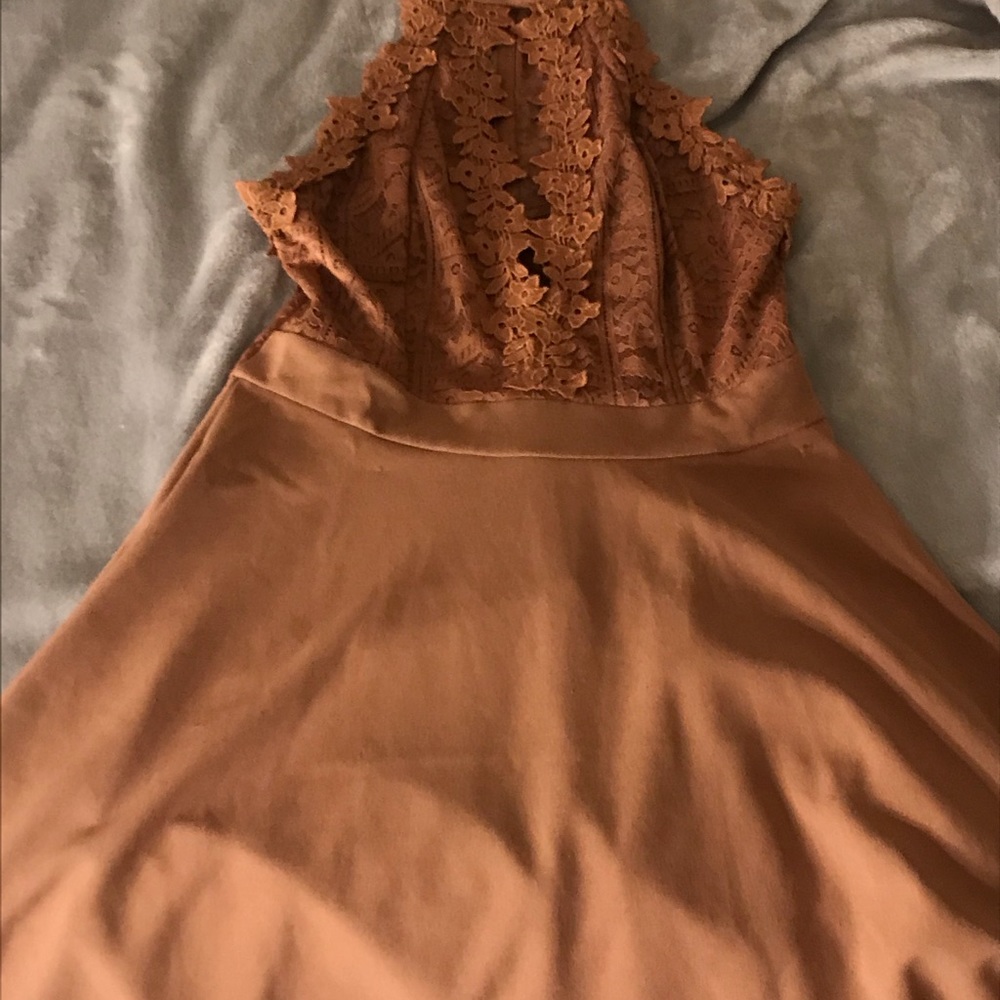 Brown lacy halter top dress!